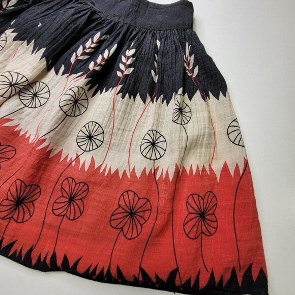 Pleated Flare Short Skirt Floral Motif - Size M - Picture 8 of 12